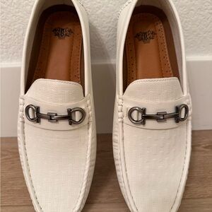 Royal Shoes White Loafers Driving Mocassin Slip-on Prom Mens Size 10 NEW